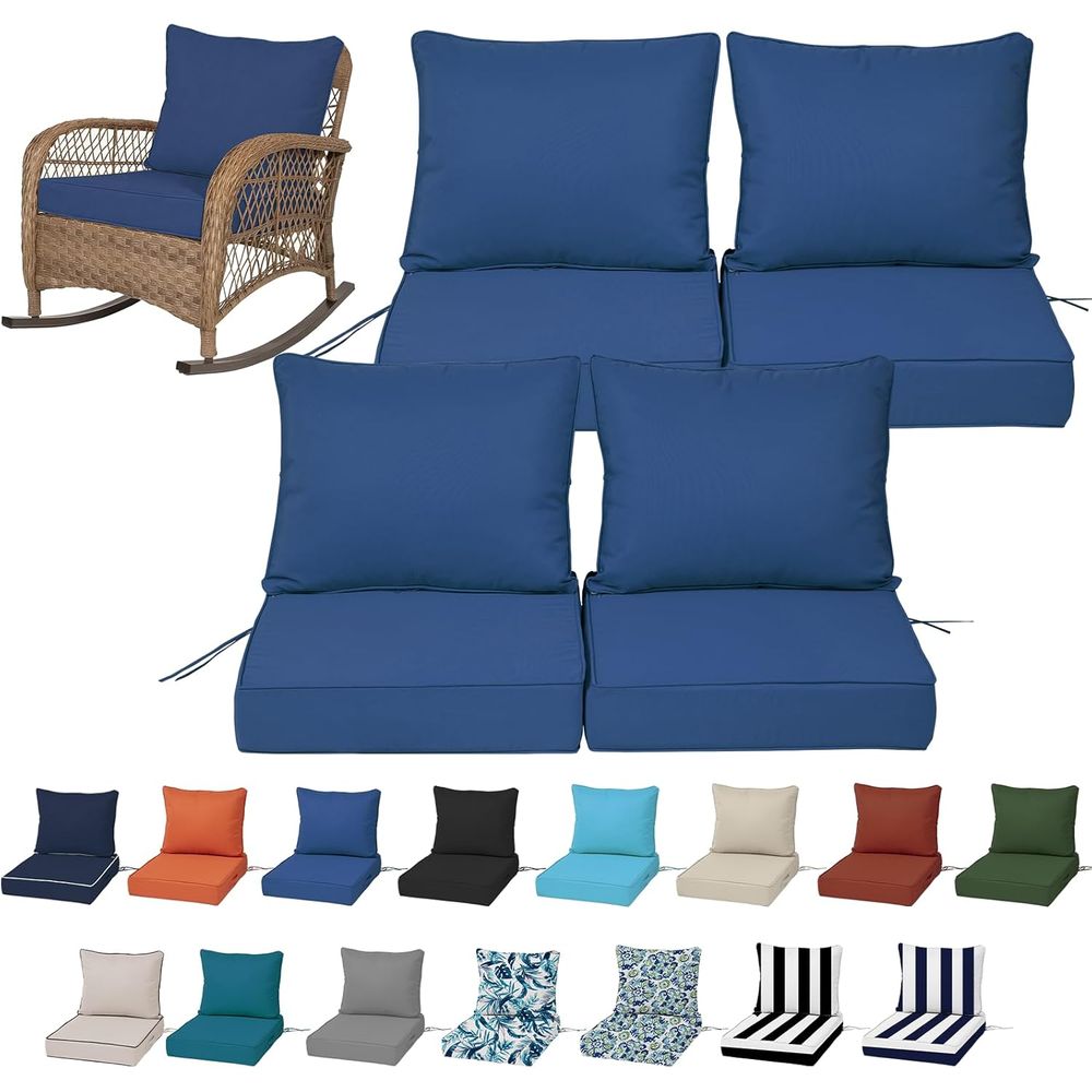 Outdoor Furniture Fabric - Zestaw 4 poduszek na głębokie siedzenia