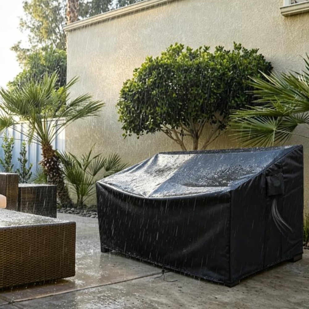 Outdoor Furniture Black - Wytrzymały pokrowiec na sofę ogrodową, wodoodporny