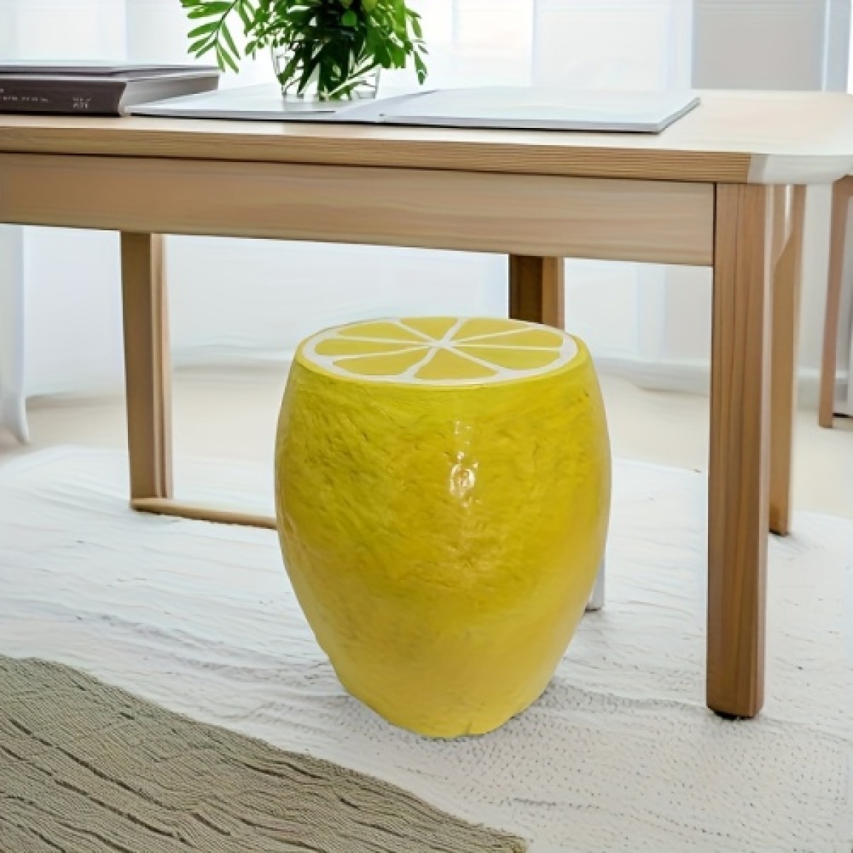 Outdoor Furniture Yellow - Żółta Stołka w Kształcie Cytryny, 35