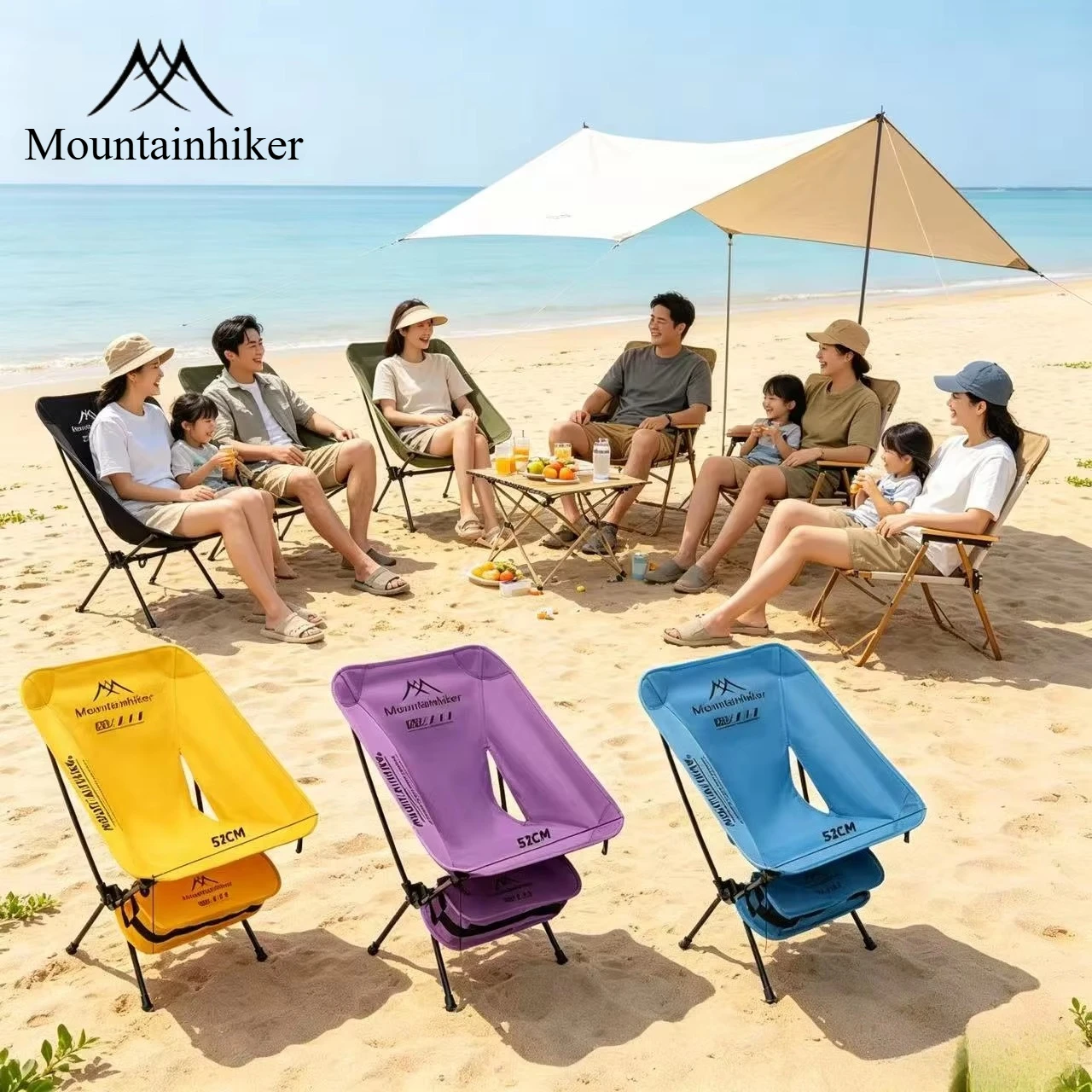 Outdoor Furniture Yellow - Ultralekka Składana Krzesło Księżycowe z Stopu