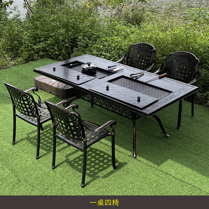 Outdoor Furniture Table And Chairs - Zestaw mebli z kutego żelaza na