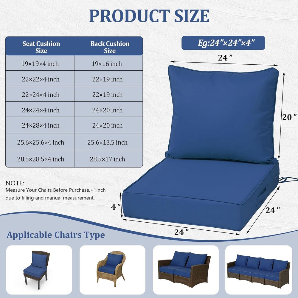 Zestaw 4 poduszek na głębokie  – Outdoor Furniture Fabric recenzja i cena