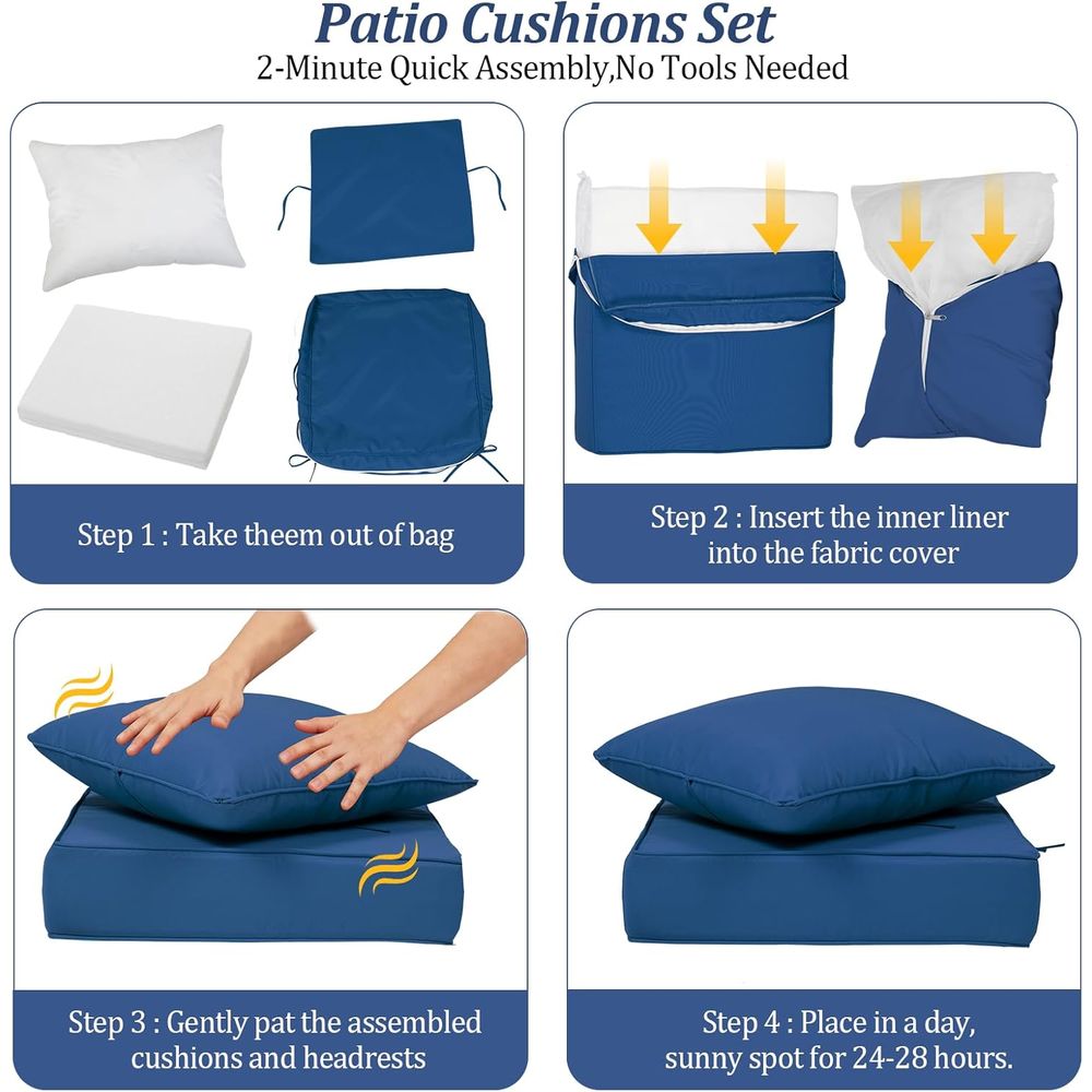 Zestaw 4 poduszek na głębokie  – Outdoor Furniture Fabric recenzja i cena