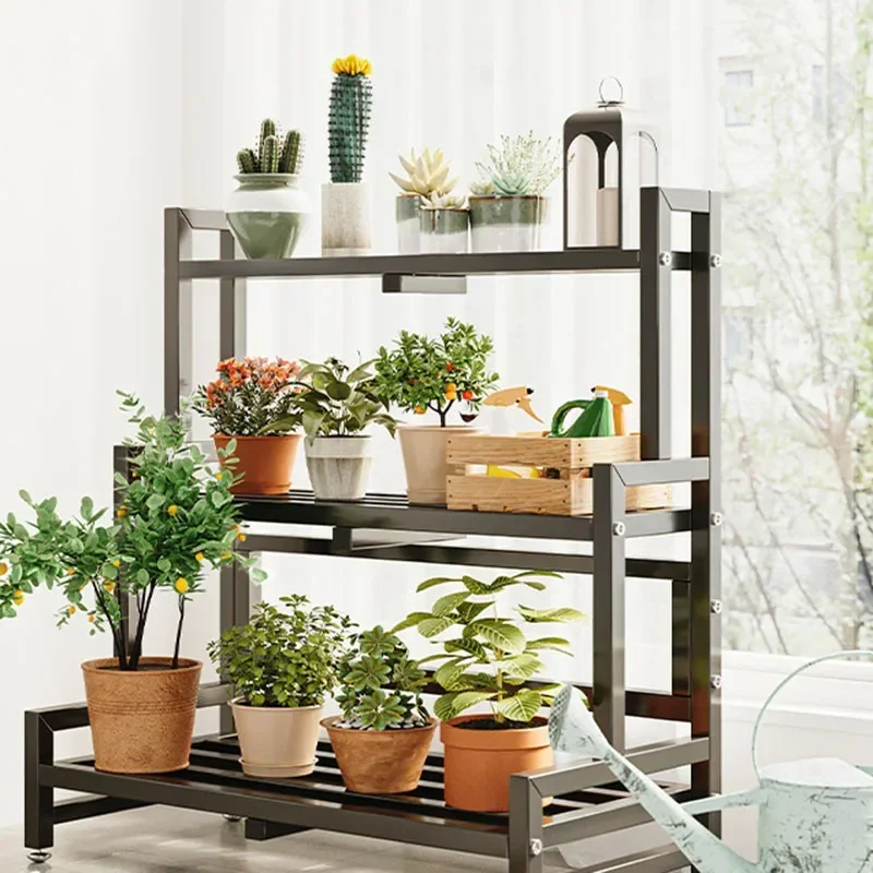 Warstwowa półka na rośliny uni – Outdoor Furniture Black recenzja i cena
