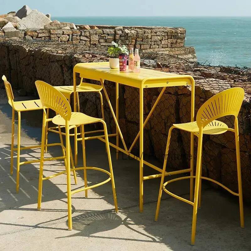 Nowe Żółte Hokery Barowe Indus – Outdoor Furniture Yellow recenzja i cena