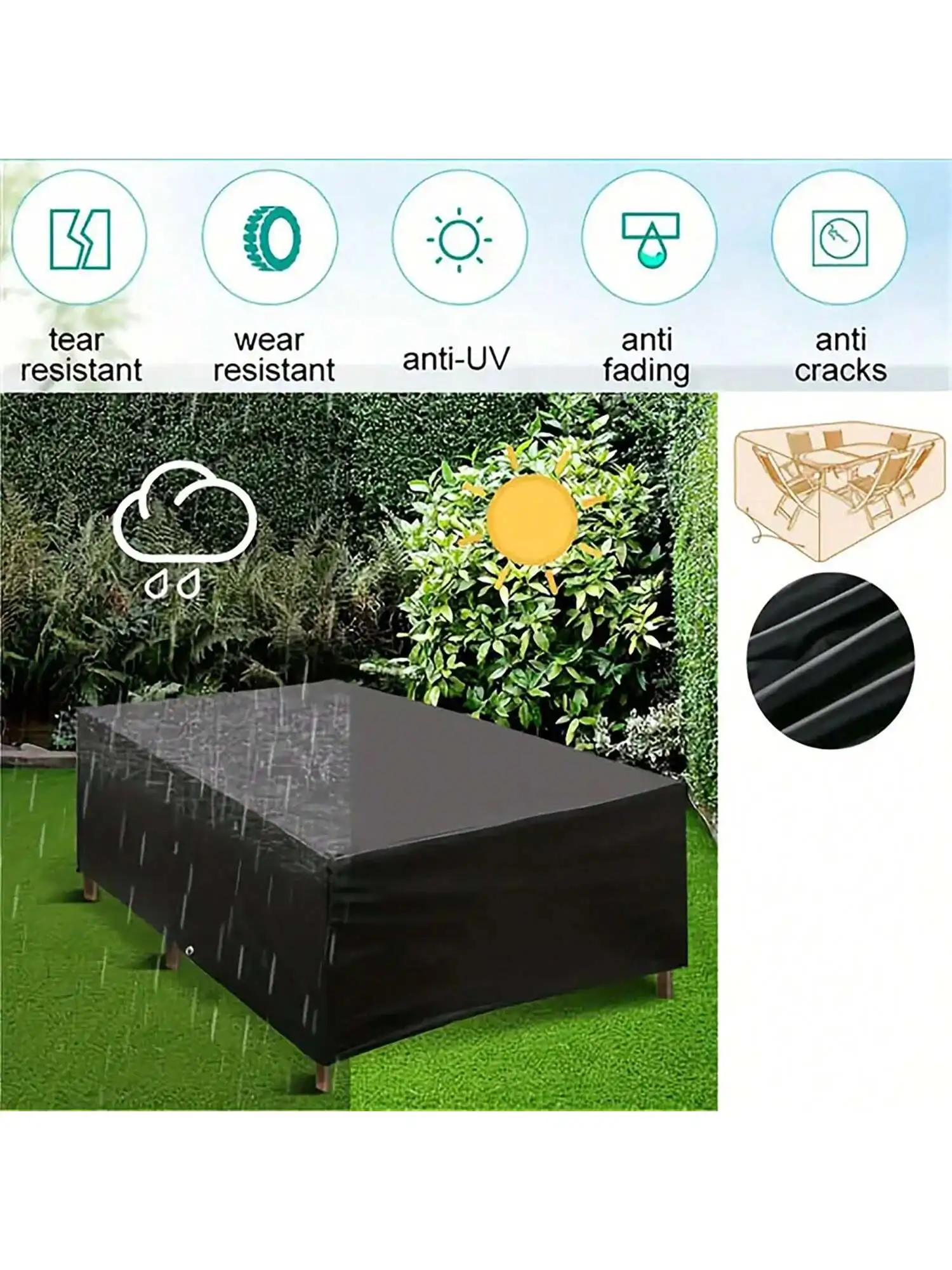 Multi-Size Outdoor Patio Garde – Outdoor Furniture Black recenzja i cena
