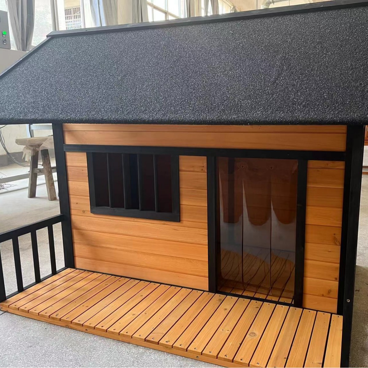 Żółty, drewniany domek dla psa – Outdoor Furniture Yellow recenzja i cena