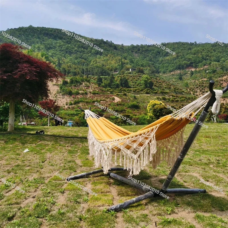 Minimalistyczny żółty hamak z  – Outdoor Furniture Yellow recenzja i cena