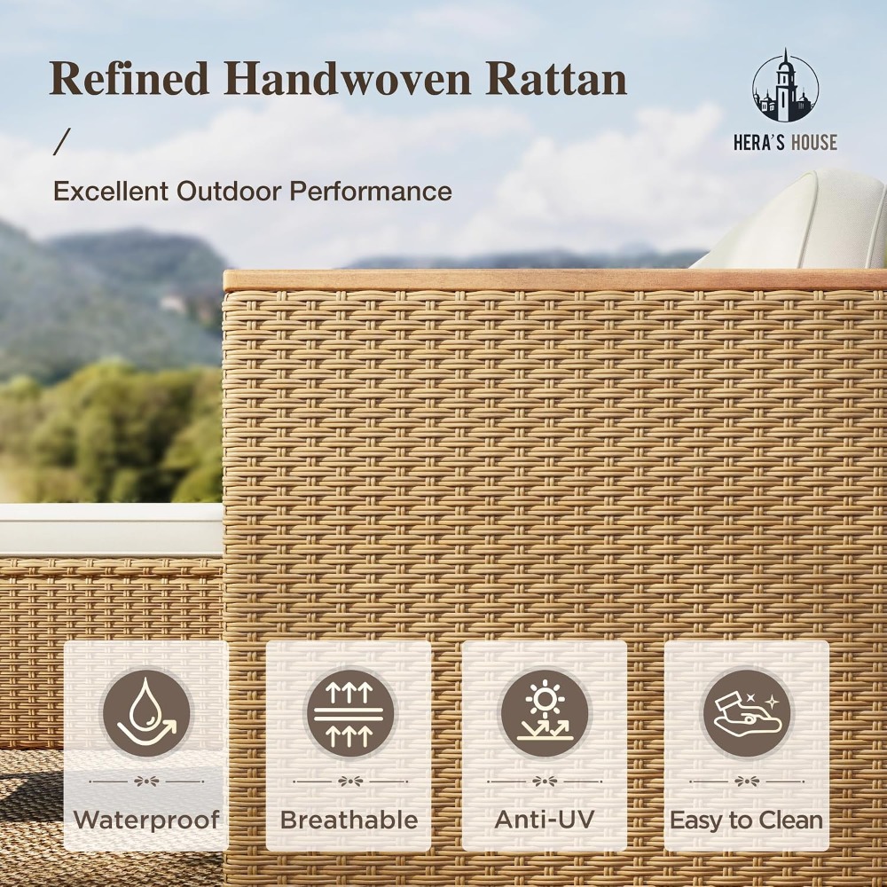 3-częściowy mały wiklinowy zes – Outdoor Furniture Yellow recenzja i cena