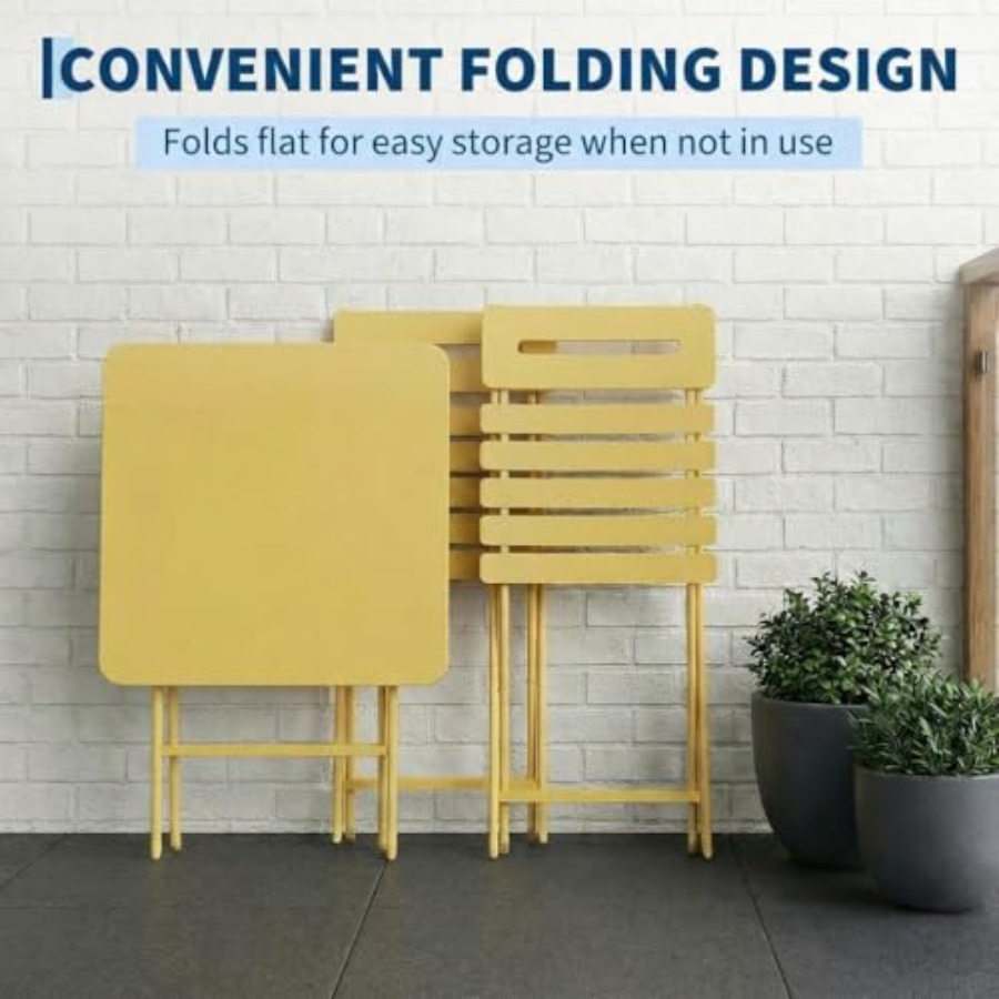 3-częściowy zestaw bistro na p – Outdoor Furniture Yellow recenzja i cena