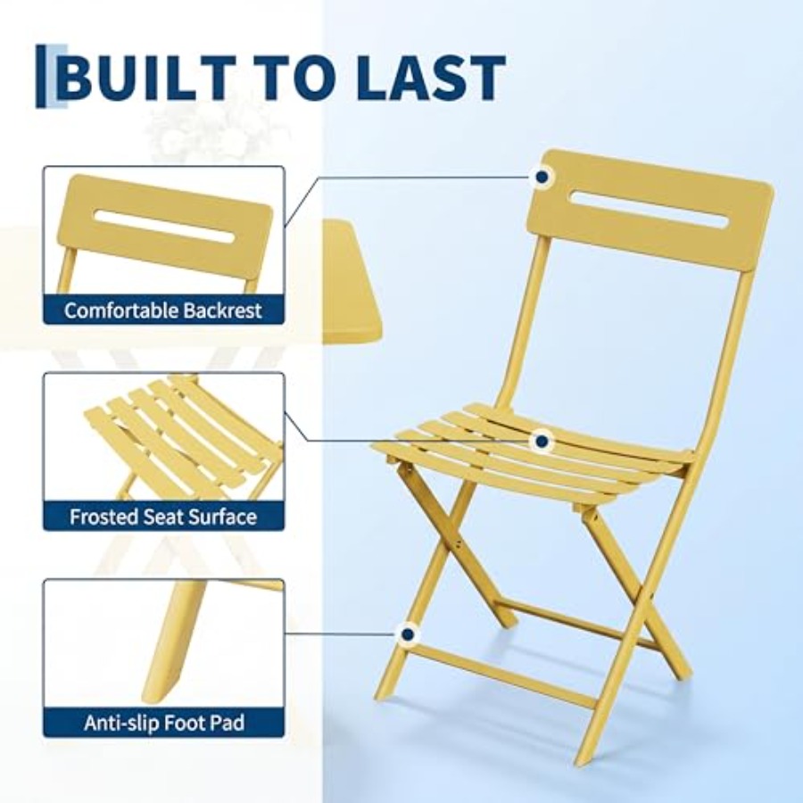 3-częściowy zestaw bistro na p – Outdoor Furniture Yellow recenzja i cena