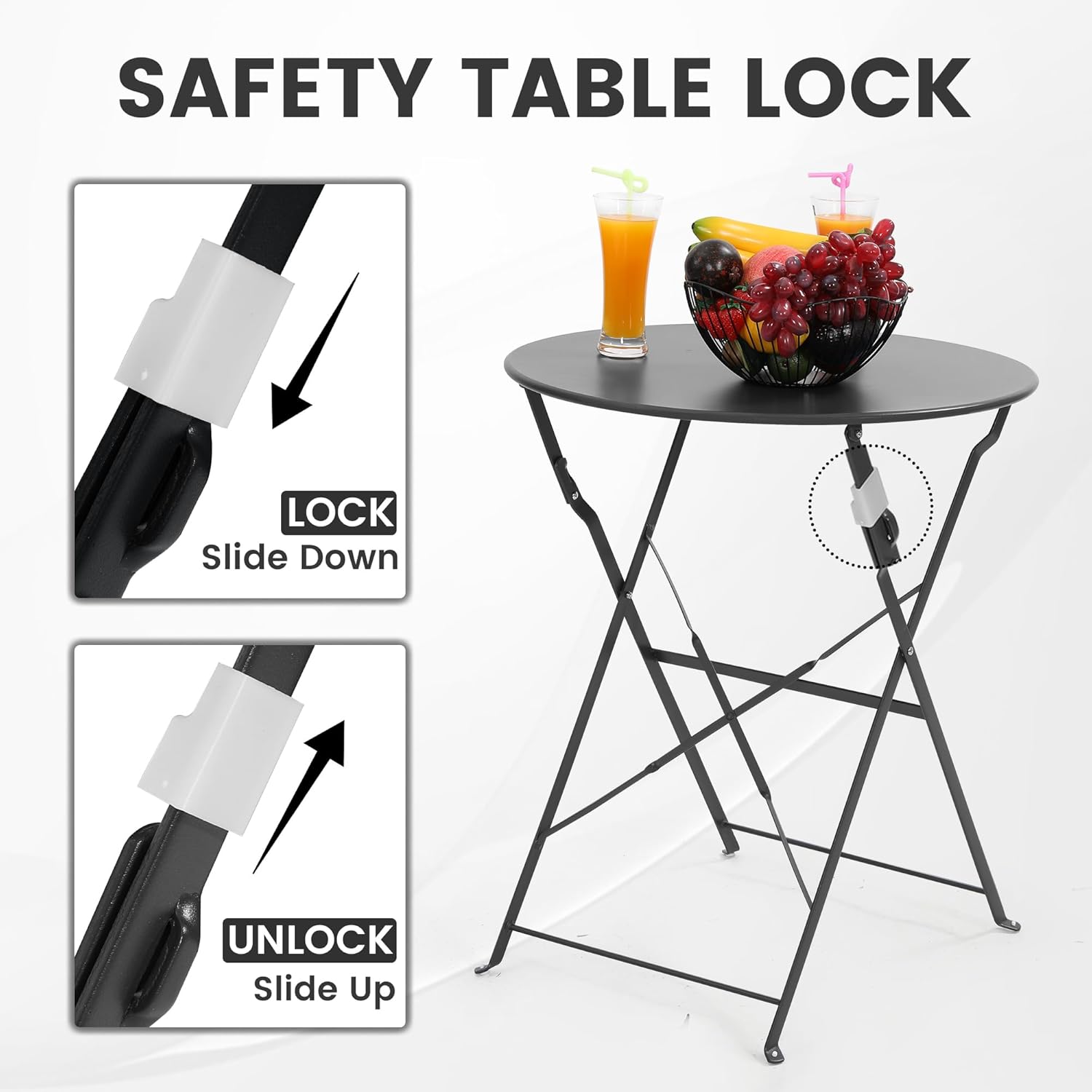 Oszczędzający miejsce, czarny, – Outdoor Furniture Black recenzja i cena