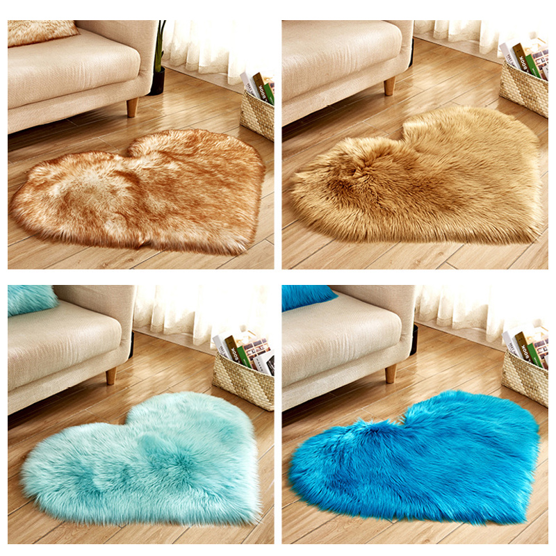 Furry Solid Color Heart Rug Be – Outdoor Furniture For Cafe recenzja i cena