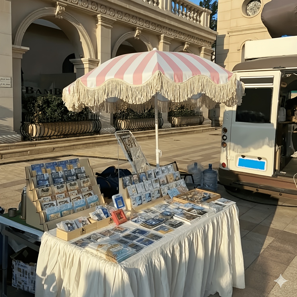Parasol ogrodowy w paski z frę – Outdoor Furniture Yellow recenzja i cena